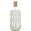 DRW Vaso bottiglia di vetro con corda in trasparente e naturale 19x19x54 cm