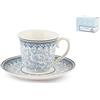 H&H Set Tazze caffè, Porcellana, Azzurro, 2 unità