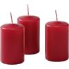 Cereria Di Giorgio - 12 Candele Cero - Diametro 4 cm Altezza 7 cm - Colore Rosso Lampone - Durata 12 ore - Non profumate