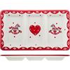 H&H Cavallino Antipastiera Rettangolare, Ceramica, Bianco e Rosso