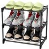 Magrimaxio Scarpiera a 3 Livelli, Impilabile Scaffale Portascarpe in Metallo, Scarpiera per 6 Paia di Scarpe, Organizer Scarpe Ripiano per Soggiorno, Corridoio, Camera da Letto (Nero)