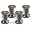 SOTECH Set di 4 piedini per mobili ALPHA piedini regolabili per divani effetto acciaio inox spazzolato, carico fino a 250 kg Altezza: 80 mm