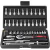 Vaileal Set di 48 chiavi a bussola: set con 1/4 chiave a cricchetto metrica e asta di prolunga, per riparazione auto e manutenzione domestica