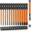 Hakkin Set di punte per cacciavite Torx da 1/4, 75 mm, in acciaio S2, per viti a T, martello perforatore, avvitatore a batteria T5 T6 T7 T8 T9 T10 T15 T20 T25 T27 T30 T35 T40