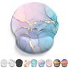 Giecy Tappetino Mouse Poggiapolsi,Gaming Mouse Pad Ergonomico in Gel,Supporto per Polso per Computer per il Gioco, Mousepad con Base in PU Antiscivolo (Marmo rosa ciano)