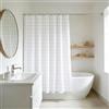 YISURE Tenda da doccia modello geometrico bianco di altezza 170cm | Tenda da doccia corta resistente alla muffa, impermeabile, larghezza 180 x altezza 170cm