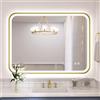 S'bagno Specchio Bagno con Luce 80x60 cm, Specchio Bagno Led con Cornice in Alluminio, Anti-Fog, 3000-6500K, Funzione Memoria, IP44 Impermeabile, Orizzontale/Verticale, Oro
