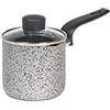 Home Salt Npepper Bollilatte in Alluminio con Rivestimento Antiaderente, Coperchio in Vetro, 10cm