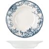 H&H Kensington Set 6 Piatti Fondi, in Porcellana, Blu e Bianco, 22.5cm, Stile Inglese
