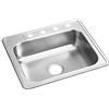 Elkay Dayton D125224 - Lavello da cucina a quattro fori in acciaio INOX, 63 x 55 cm, finitura satinata