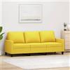 Gecheer Divano a 3 Posti Giallo Chiaro 180 cm, Moderno Sofà Imbottito per Soggiorno/Ufficio, Divanetto Letto in Tessuto