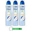 Beni Culinari 3 X Dove Advanced Care Talco Deodorante Spray - Deodorante per 72 ore di protezione aiuta a proteggere la pelle morbida e dal sudore 150 ml + portachiavi Beni Culinari