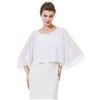 BEAUTELICATE Coprispalle Stola Chiffon stola Elegante Donna Chiffon Scialle Smanicata Bolero Cape Cardigan per Cerimonia Festive Matrimonio Sposa Abito Estivo (Bianco, Taglia unica)