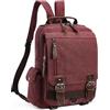 DEEVORCA Uomo Zainetto Moda Tela Zaino Borsa a Tracolla Convertibile per 12.9 Pollici iPad Università Zaino Casuale Viaggio Scuola Quotidiano Lavoro Messaggero Sacchetto Uomo Vintage Backpack Rosso