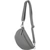 AMBRA Moda AmbraModa GLX10 - Borsa marsupio da donna uomo unisex, borsa a tracolla in vera pelle (Grigio)