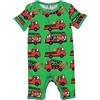 Småfolk Summer Body Suit with.Firetrucks Costumi per Neonati e Bambini Piccoli, Verde, 3 Anni Bimbo 0-24