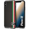 CUSTOMIZZA - Custodia cover nera morbida in tpu compatibile per iPhone Xr effetto fibra di carbonio bandiera Italia made in Italy