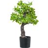DRW Pianta artificiale euonymus in PU in verde 20x20x45 cm