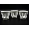 Kimmel Vaso da fiori con fessura, 15 cm, colore bianco, 3 pezzi, in set di vasi per orchidee, vaso decorativo