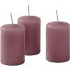 Cereria Di Giorgio - 12 Candele Cero - Diametro 4 cm Altezza 7 cm - Colore Prugna - Durata 12 ore - Non profumate