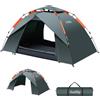 Amflip Tenda da Campeggio Automatica per 1 uomini Persone Istantanea Pop Up, Doppia Porta, Antivento e impermeabile, Tenda Interna ed Esterna 2 in 1 per Campeggio