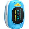 HealthTree Monitor portatile della saturazione dell'ossigeno nel sangue da dito, pulsossimetro pediatrico con schermo OLED, batterie 2AAA incluse, adatto per neonati e bambini