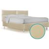 BiBi Relax | Sommier Matrimoniale Contenitore, Con 4 Pannelli Testata, Tessuto Ecopelle, 160 x 190 cm, Colore Beige, Made in Italy