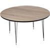 DRW Tavolino Rotondo in Legno e Metallo in Rovere e Nero 89 x 45 cm, Spessore 1,8 cm, 89x45cm, grosor 1,8cm
