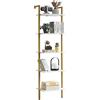 YMYNY Libreria, Scaffale a Scala, Contro Parete a 5 Ripiani, Scaffali Aperti per Casaper, Soggiorno, Ufficio, Cucina, Camera da Letto, 40 x 30 x 178CM, Industriale, Bianco HBC015W