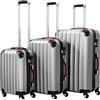 PROVITERA Set 3 Valigie Rigide in ABS, Valigie Rigide M-L-XL Manico Telescopico e 4 Ruote Easy Roll, Lucchetto serratura a codice, Trolley Resistenti da Viaggio, con Bagaglio a Mano (Silver)