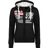 Geographical Norway Gasado Lady - Felpa Cappuccio Donna con Tasche A Canguro - Felpa A Manica Lunga Calda - Giacca Abito Ideale Primavera Estate Autunno Inverno (Nero M-Taglia 2)