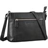 STILORD 'Peach' Tracolla Donna Pelle Piccola Borsetta Cuoio Vintage a Spalla Con Cerniera e Tracolla Regolabile, Colore:nero