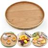 DTYGUIXE Vassoio in Legno Rotondo Piatto Piano Rotondo in Legno da 30cm Vassoio da Portata in Legno Piatto Rotondo Piatti da Portata Grandi Tondo e Decorativoper Tè, Caffè, Frutto e Cibo