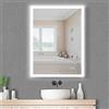 furduzz Specchio da Bagno con LED Illuminazione, 60x45 cm Specchio Retroilluminato, Specchio da Parete con Cotrollo Touch, Luce Dimmerabile in 3 Colori, Antiappannamento, Orizzontale & Verticale