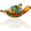 EUSTUMA Ornamento di figurine di tartarughe marine di vetro, ornamento di animali marini per arredamento per la casa, vetro tartaruga scultura