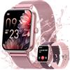 AIMIUVEI 2024 Smartwatch Donna Chiamate Bluetooth 5.3, 1.83" Orologio Smartwatch con 3 Cinturini, 24H Cardiofrequenzimetro Ciclo Mestruale SpO2 Sonno IP68 20+modalità Sport per iOS Android Rosa Regalo