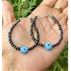 Evil Eye 2 Pezzi Bracciale Protezione Malocchio Argento 925 5" Amuleto Nazariya Bambin...