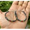 Evil Eye 2 Pezzi Bracciale Protezione Malocchio Argento 925 4" Amuleto Nazariya Bambin...