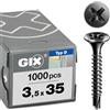 SPAX 1991170350355 GIX-D Viti per cartongesso, nero