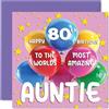 Stuff4 Biglietto di auguri per 80° compleanno zia