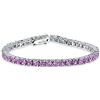 Bling Jewelry 12 Ctw Prong Basket Set Solitaire Round Cubic Zirconia Lavanda Viola Simulato Ametista Aaa Cz Bracciale Da Tennis Per Le Donne Prom Sposa Argento Placcato