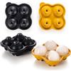 Blumtal stampo ghiaccio silicone rotondo 2x4 XXL - ghiaccio per cocktail rotondo Ø 5cm - stampi ghiaccio silicone - stampi per ghiaccio rotondo senza BPA - forme ghiaccio silicone - nero blu e senape