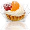 KAHEIGN 100 Pezzi Mini Tazze da Dessert, 90ml Tazze da Dessert Semplifica in Plastica Tazza Trasparente per Antipasto Semifreddo Ciotola da Portata Riutilizzabile per Mousse Budino (9 x 9cm)