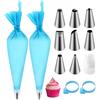 soodyoow Kit Pasticceria, 8 Pezzi Beccucci sac a Poche e 2 Pezzi Tasca da Pasticceria Riutilizzabili, Saccapoche Professionale, Bocchette sac a Poche, per Decorare Torte, Dolci e Cupcake