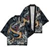 FZKun Cardigan kimono giapponese da uomo vintage drago stampato in 3D kimono estivo tradizionale giapponese abbigliamento taoista giacca harajuku streetwear, # 3, XL