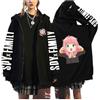 zhedu Anime Spy X Family Felpe con Cerniera Hip Hop Streetwear Felpe Calde Y2k Cappotti Punk Moda Tasche A Maniche Lunghe Top (Color 01,XS)