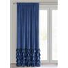 Eurofirany CARLI - Tenda in velluto con volant, 1 pezzo, oscurante, per soggiorno, camera da letto, 140 x 250 cm, blu scuro
