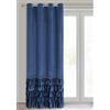 Eurofirany CARLI Tenda in velluto con volant, tenda in velluto con occhielli, 1 pezzo, oscurante, per soggiorno, camera da letto, 140 x 250 cm, blu scuro