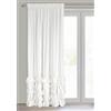 Eurofirany Carli - Tenda in velluto con volant, 1 pezzo, oscurante, per soggiorno, camera da letto, 140 x 270 cm, colore bianco