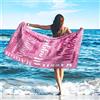 SearchI Telo Mare Personalizzato con Nome 76X152cm,Telo Bagno Personalizzato, Telo Mare In Microfibra Ad Asciugatura Rapida E Morbido Per Mare, Spiaggia, Campeggio,Viaggi, Fitness(Rosa Rossa)